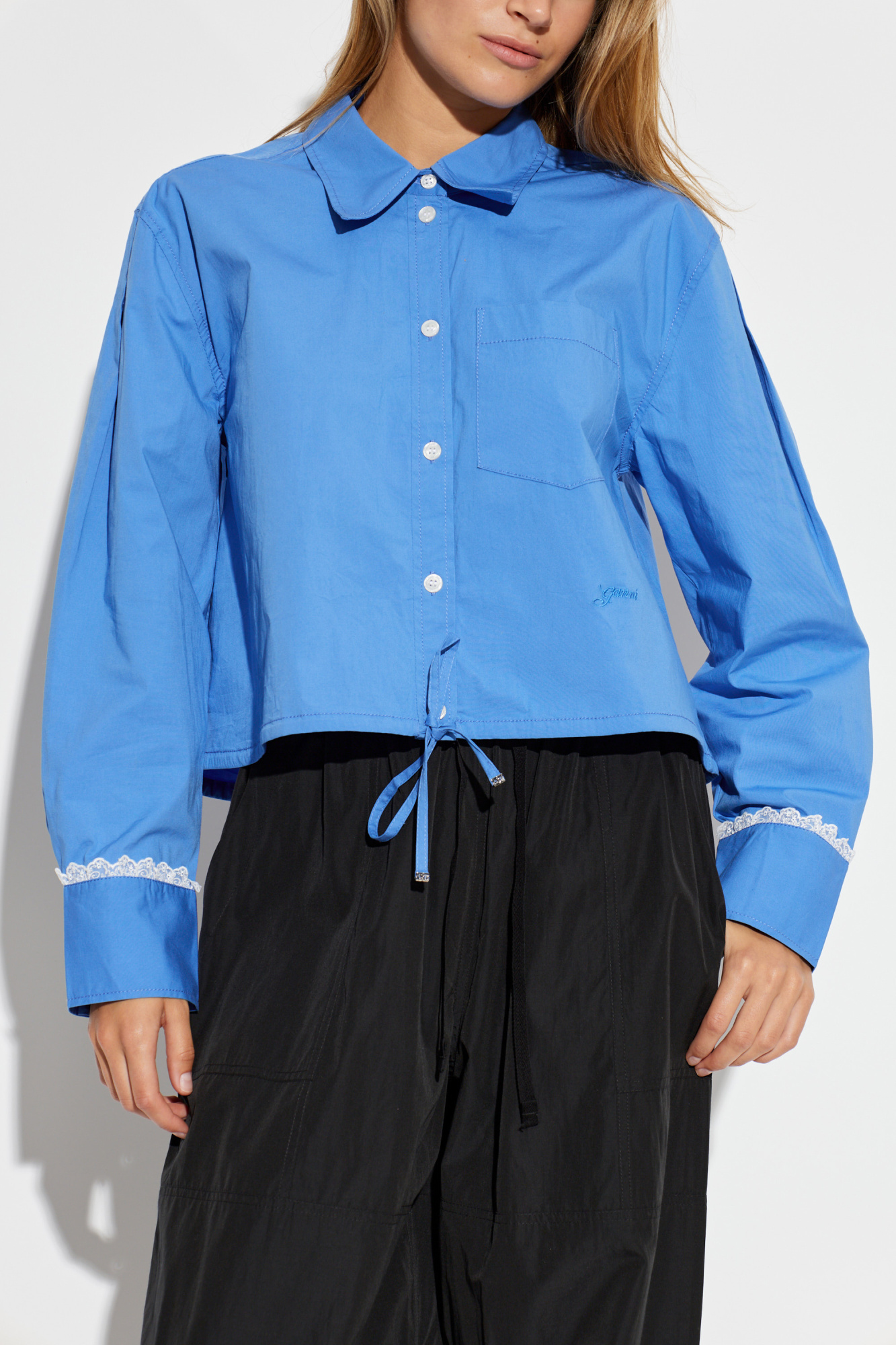Ganni Oversized shirt with pocket | Women's | Vitkac